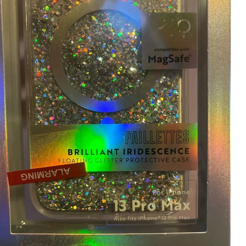 BRILLIANT IRIDESCENCE FLOATING GLITTER PROTECTIVE CASE FITS iPHONE 12/13 PRO MAX